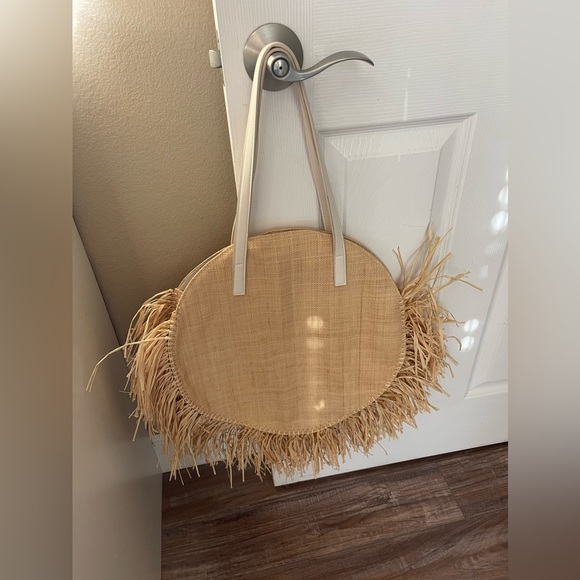 NEW Mango straw fringe raffia beach tote bag - Picture 3 of 4